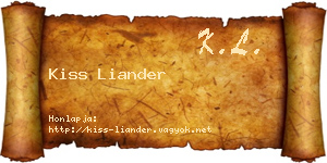 Kiss Liander névjegykártya